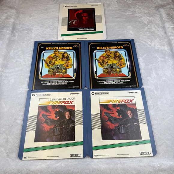 Warner Home Video Other - Clint Eastwood Videodisc Lot: Firefox, Kelly's‎ Heroes, Tightrope CED movies